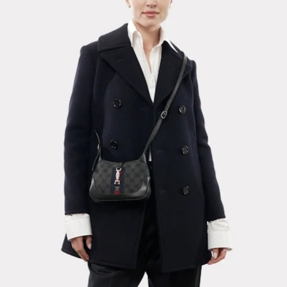 Balenciaga x Gucci The Hacker Project Mini Jackie 1961 Hobo BB Canvas Black IT - Picture 13 of 13